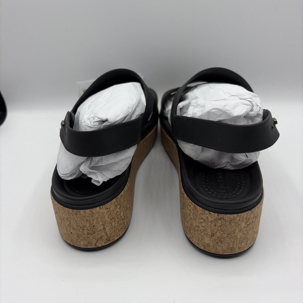 Crocs Brooklyn Cork Low Wedge Platform Sandal Women’s Sz US W 7 Black NWT - Picture 4 of 7